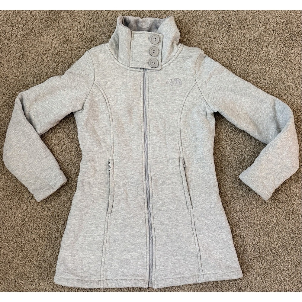 The‎ North Face Caroluna Quilted Fleece Lined Full Zip Jacket Womens Gray Small